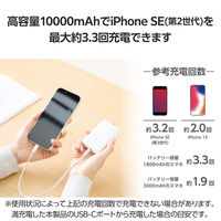 モバイルバッテリー 大容量 軽量 USB-C×2 最大 20W 10000mAh EC-C14LWF エレコム 1個
