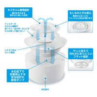ピュアクリスタル 猫用 ウェル 給水器 ホワイト 1.5L 1個 ジェックス