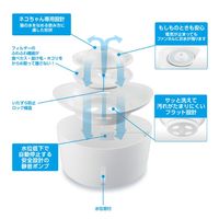 ピュアクリスタル 猫用 ウェル 給水器 ホワイト 2.5L 1個 ジェックス