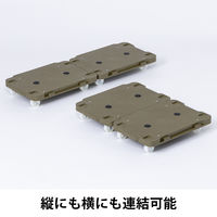 現場のチカラ ミニ連結平台車 ナイロンキャスター仕様 カーキ 耐荷重100kg （約）幅28.5×奥行42×高さ8cm オリジナル