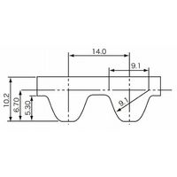 三ツ星ベルト スーパートルクタイミングベルト S14M形(クロロプレンゴム) 400S14M1400 1個（直送品）