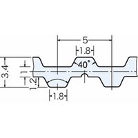 三ツ星ベルト タイミングベルト T5形(ポリウレタン) T5ー10ー200 1セット(2個)（直送品）