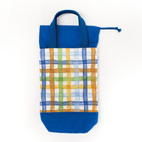 コッカ シューズケース チェック柄（青） CS-1297 1A 1個