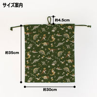 コッカ 巾着 大 恐竜（緑） CS-1282 1A 1個