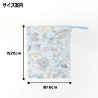 コッカ 巾着 小 ユニコーン（青） CS-1291 1A 1セット（5個）