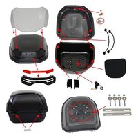 マッドマックス バイク用 リアボックス リーベン トップケース 40L ホワイト/軽量 防水 防塵 MM18-40L-WH 1個（直送品）