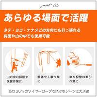 ベスト・アンサー ハンドウインチ 800kg オレンジ 20m ワイヤー BA060-02-or 1台（直送品）