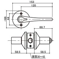 マツ六 リフォーム用レバー錠 バリアフリー鍵付 シルバー 8588700 1個（直送品）
