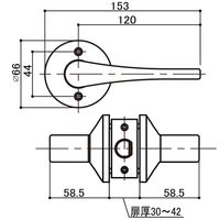 マツ六 リフォーム用レバー錠 バリアフリー通路用 シルバー 8588100 1個（直送品）