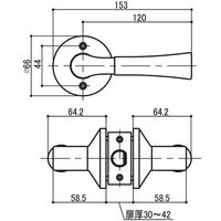 マツ六 リフォーム用レバー錠 木製通路用 アンバー 8588400 1個（直送品）