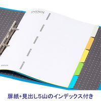 ハピラ　片開きパイプ式ファイル　A4タテ　とじ厚50mm　ブルー　1箱（12冊入）