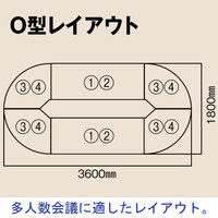プラス TMユニットテーブル2 ホワイト 幅1800×奥行600×高さ720mm 1台（3梱包）会議長机 ミーティングテーブル 日本製