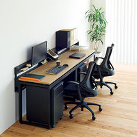 Ceha プレノデスクシステム スチールキャビネット 3段 ブラック 幅380×奥行470mm×高さ616mm 1台 サイドワゴン キャスター・鍵付き