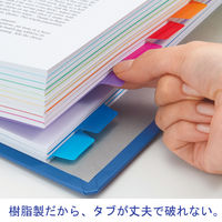 アスクル カラーインデックス A4タテ インデックスシート 2穴 10山 PP製 1組  オリジナル