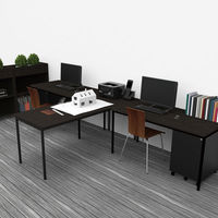 アール・エフ・ヤマカワ ラディーワークテーブル 平机 長方形 ダーク 幅1400×奥行700×高さ700mm 1台 4本脚デスクミーティング 作業台