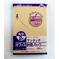 ツバメ工業　ワンタッチ封筒 テープ付　角2（A4） 100枚