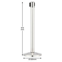 アスプルンド 自動ロック機能付きべルトポールパーティション スタンダード ブルー ベース直径320×高さ910mm 1台（2梱包）