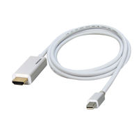 Vodaview　変換ケーブル　mini Displayport[オス]→HDMI[オス]　1.8m/ホワイト/TB対応　VV-MDPHDA-HD018-W2