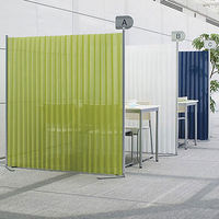 トヨダプロダクツ クロスパーティション ネイビー 幅462～1800×奥行404×高さ1529mm 10253 1台 蛇腹パーテーション 自立タイプ