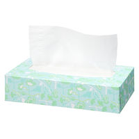 ティッシュペーパー 150組（5箱入） オリジナルティッシュ スマートコンパクト パステルフラワー PEFC認証紙 アスクル  オリジナル