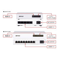 バッファロー 10/100Mbps対応 スイッチングHub 金属筐体/電源内蔵 LSW4-TX-8NS/WH 1台（直送品）