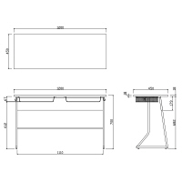 アール・エフ・ヤマカワ 研修用デスク2 幅1200mm 2人用 ナチュラル RFJD2-1245N 1台