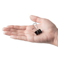 アスクル　軽く開けるダブルクリップ　小　ブラック　1ケース(200個:10個入×20箱)　幅19mm  オリジナル