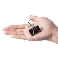 アスクル　軽く開けるダブルクリップ　大　ブラック　1セット(50個:10個入×5箱)　幅32mm  オリジナル