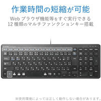 キーボード 有線 薄型 コンパクトサイズ パンタグラフ ブラック TK-FCP097BK 1個（直送品）