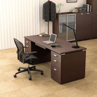 【組立設置込】ARAN WORLD EIDOS エイドス 両袖机 ダークブラウン 幅1800×奥行700×高さ700mm 1台（3梱包） オフィスデスク 事務机