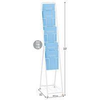 アール・エフ・ヤマカワ パンフレットラック A4 1列 ホワイト 幅287×奥行477×高さ1419mm 1台 7段 カタログスタンド 折りたたみ式