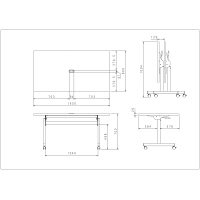 【アウトレット】サンテック フォールディングテーブル 対面タイプ ホワイト 幅1500×奥行800×高さ700mm 1台