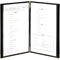 メニューファイル表紙　布貼り　A4　アスクル　黒  オリジナル