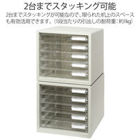 プラス　レターケース　A4タテ　浅型5段　仕切り板付き　ホワイト　白　引き出し　4台　16082