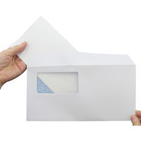 今村紙工　透けない窓付き封筒 テープ付　長3横型 白ケント MD-W05　200枚