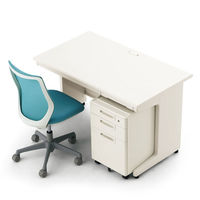 プラス 組立式スチールOAデスクシステム 平机 引出し付き ホワイト 幅1200×奥行700×高さ700mm RY-127H WH 1台（2梱包）