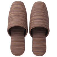 布地風ビニールスリッパ　デコア ブラウン　1ケース（40足）