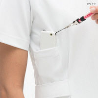 ナガイレーベン 花びらワンピース ナースワンピース 半袖 ホワイト×ピンク LL HO-1937