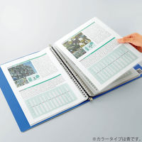 コクヨ　クリヤーブック（替紙式）　A4タテ　30穴　18ポケット　青　ブルー　ラ-320B　1冊