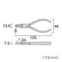 フジ矢 斜刃プラスチックニッパ(バネ付) 920ー125 1個