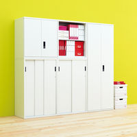 プラス フラットラインストレージ 引違い 5段 下置用 ホワイト 幅700×奥行450×高さ1850mm 1台（4梱包）