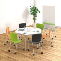 アール・エフ・ヤマカワ ラディーワークテーブル 平机 台形 ホワイト 幅1400×奥行606×高さ700mm 1台