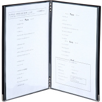 メニューファイル表紙 合皮製 A4 10冊 アスクル 黒  オリジナル