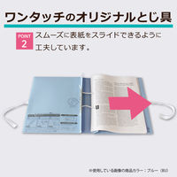 セキセイ　のびーるファイル　エスヤード　外ひも付　A4タテ　ブルー　100冊　AE-50FH