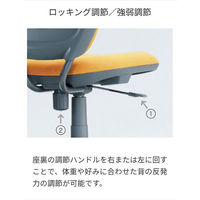8VC11A FVG3 オカムラ VC1チェア 肘無し レッド 1脚 オフィスチェア 脚幅600ｍｍ 布張り 事務椅子 ロッキング機構