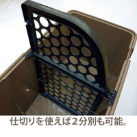 リッチェル 分別ストッカー 220L ブラウン 1台 大型分別ゴミ箱 屋外 日本製 仕切付 フタ式 分別 幅865×奥行460×高さ760mm