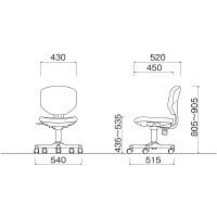 アイリスチトセ　BITシリーズ　オフィスチェア　スタンダード　レザー張り　肘無し　グレー　BIT-EX43-V-Gr　1脚　（直送品）