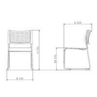 アイリスチトセ　ミーティングチェア樹脂タイプ ホワイト/グリーン　4脚セット　（直送品）