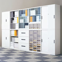 【軒先渡し】【組立設置込】オカムラ スチール収納VILLAGE クリスタルキャビネット（下置き）幅800×奥行400×高さ1100mm ホワイト 1台（直送品）