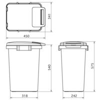 リス 連結ワンハンドペール ニーナカラー 45L ゴミ箱 3色セット（ピンク･ブルー･グリーン） 1セット（3個） オリジナル